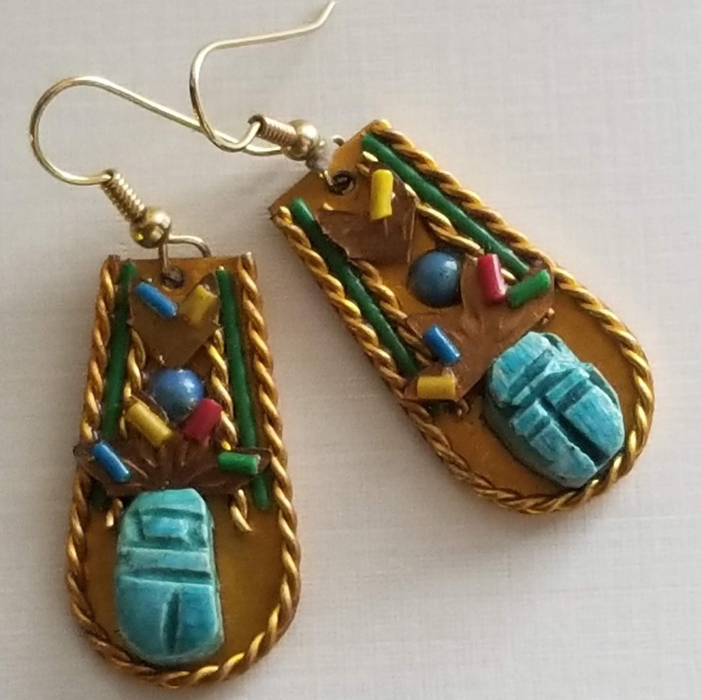 Vintage artist contemporary abstract art earrings